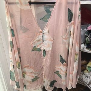 Show Me Your MuMu Pink Floral Blouse